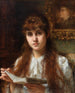 Meisje lezend - Alexei Harlamoff — weergave van het kunstwerk