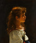 Jonge vrouw op profiel - Alexei Harlamoff — weergave van het kunstwerk
