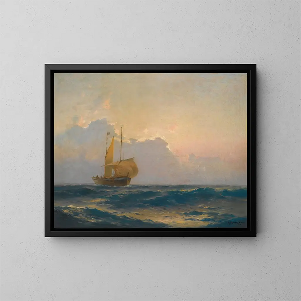 Bateau au crépuscule - Alexei Vasilievich Hanzen — ingelijst kunstwerk aan de muur