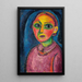 Buste van een vrouw in een roodachtige jurk - Alexej von Jawlensky — ingelijst kunstwerk aan de muur