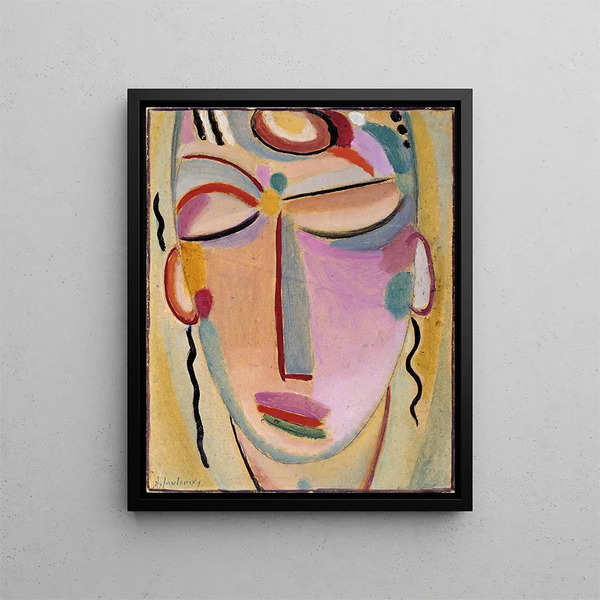 Meditatie van het mystieke hoofd - Alexej von Jawlensky — ingelijst kunstwerk aan de muur