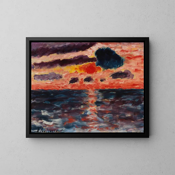 Zonsondergang in Borkum - Alexej von Jawlensky — ingelijst kunstwerk aan de muur