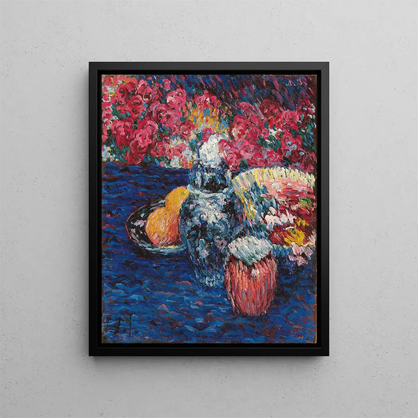 Natuurtafereel met bloemen en fruit - Alexej von Jawlensky — ingelijst kunstwerk aan de muur