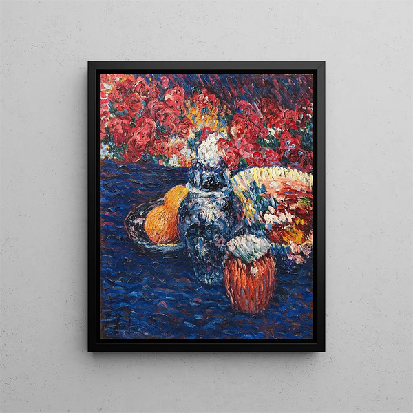 Natuurstilleven met bloemen en fruit - Alexej von Jawlensky — ingelijst kunstwerk aan de muur