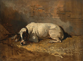 Een goede vriend - Alfred de Dreux — weergave van het kunstwerk