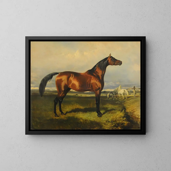 Paarden in vrijheid - Alfred de Dreux — ingelijst kunstwerk aan de muur