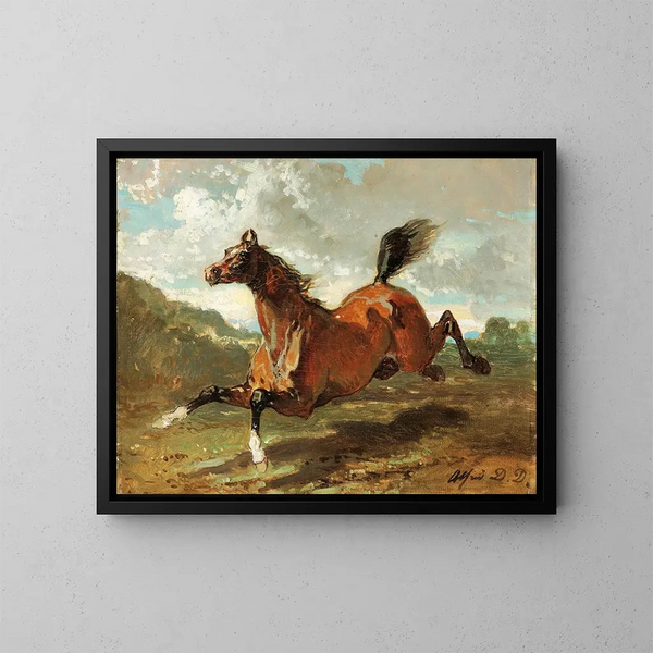 Galopperend paard - Alfred de Dreux — ingelijst kunstwerk aan de muur