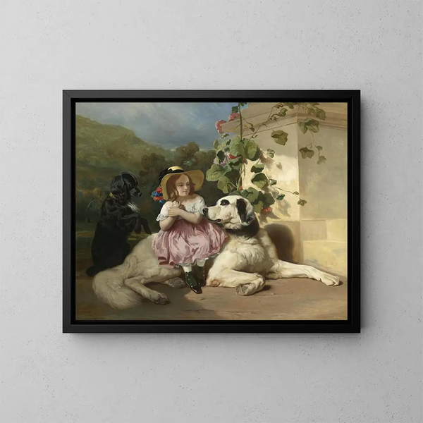 L'onschuld tussen twee dieven - Alfred de Dreux — ingelijst kunstwerk aan de muur
