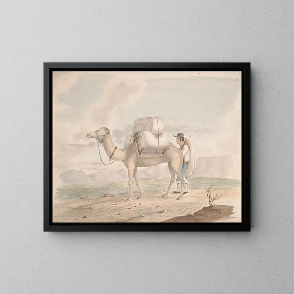 Kamelen met last - Alfred Diston — ingelijst kunstwerk aan de muur