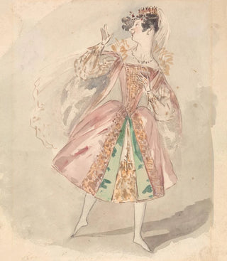 Een danseres - Alfred Edward Chalon — weergave van het kunstwerk