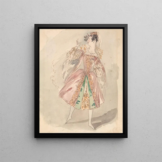 Een danseres - Alfred Edward Chalon — ingelijst kunstwerk aan de muur