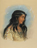 Een jonge vrouw van de Tribu van de Platte Hoofden - Alfred Jacob Miller — weergave van het kunstwerk