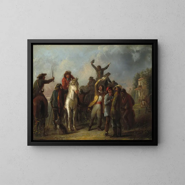 Scène d'élection à Catonsville, comté de Baltimore - Alfred Jacob Miller — ingelijst kunstwerk aan de muur
