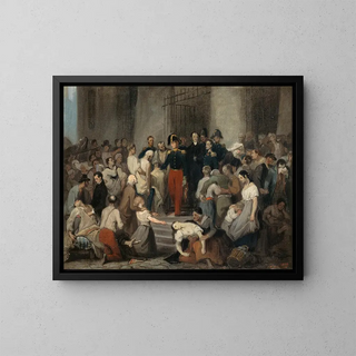 Alfred Johannot - Le duc dOrlans visitant les malades de lHtelDieu pendant lpidmie de cholra en 1832.webp