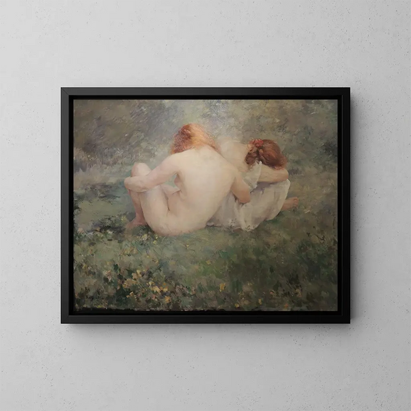 Zwemmers - Alfred Philippe Roll — ingelijst kunstwerk aan de muur