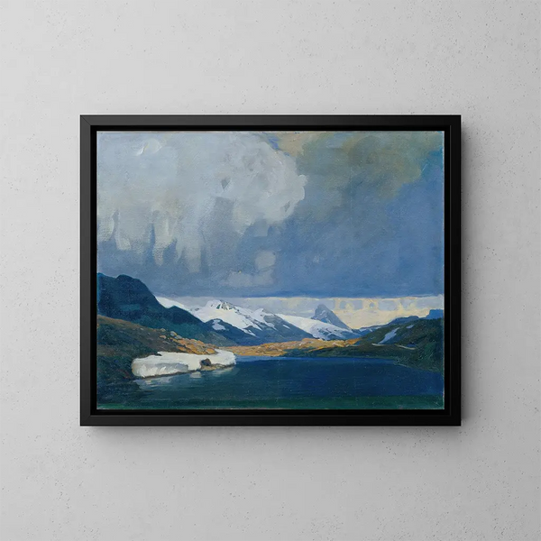 Storm op de Bernina - Alfred Poell — ingelijst kunstwerk aan de muur