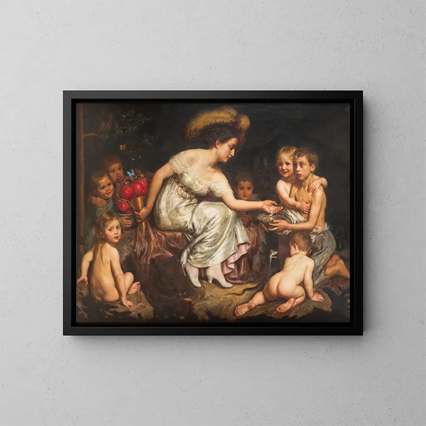 Allegorie van de Liefdadigheid - Alfred Schwarzschild — ingelijst kunstwerk aan de muur