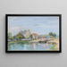 Huizen aan de oever van de Gazonne-sluis - Alfred Sisley — ingelijst kunstwerk aan de muur