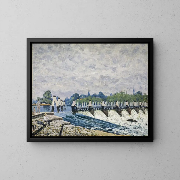 Weir de Molesey à Hampton Court - Alfred Sisley — ingelijst kunstwerk aan de muur