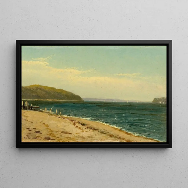 Alfred Thompson Bricher - Beach and Bay with Sailboats.webp