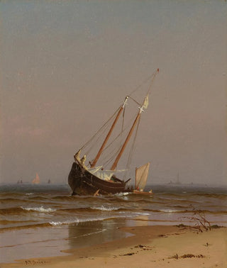 Alfred Thompson Bricher - Seascape Beached Boat Ashore on Salisbury Beach.webp