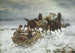 Sledge drawn by horses - Alfred von Wierusz-Kowalski — artwork view