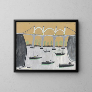 Pont de Saltash - Alfred Wallis — ingelijst kunstwerk aan de muur