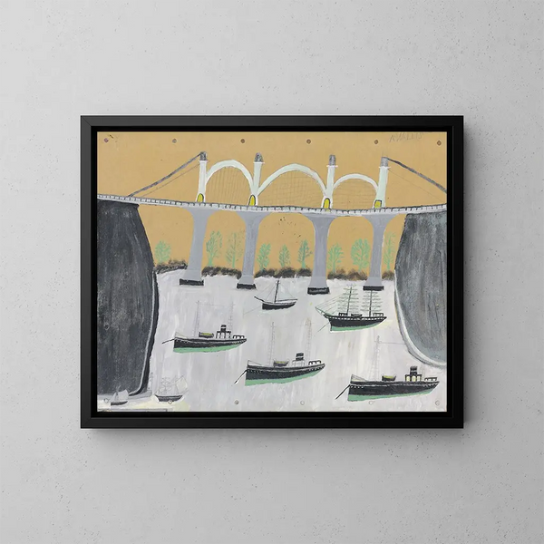 Pont de Saltash - Alfred Wallis — ingelijst kunstwerk aan de muur