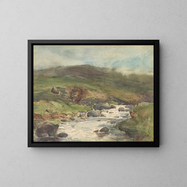 Bergbeek bij Kaikoura - Alfred Walsh — ingelijst kunstwerk aan de muur