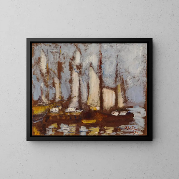 Vaisseaux de navigation - Alfred William Finch — ingelijst kunstwerk aan de muur