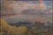 Vue de la baie de Naples avec le Vésuve fumant au loin, soir - Alfred William Hunt — artwork view
