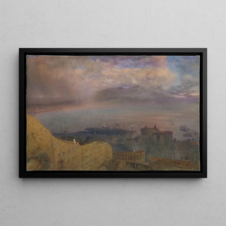 Alfred William Hunt - View of the Bay of Naples with Vesuvius Smoking in the Distance Evening.webp