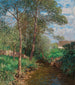 Een zonnig landschap met beek - Alfred Zoff — weergave van het kunstwerk