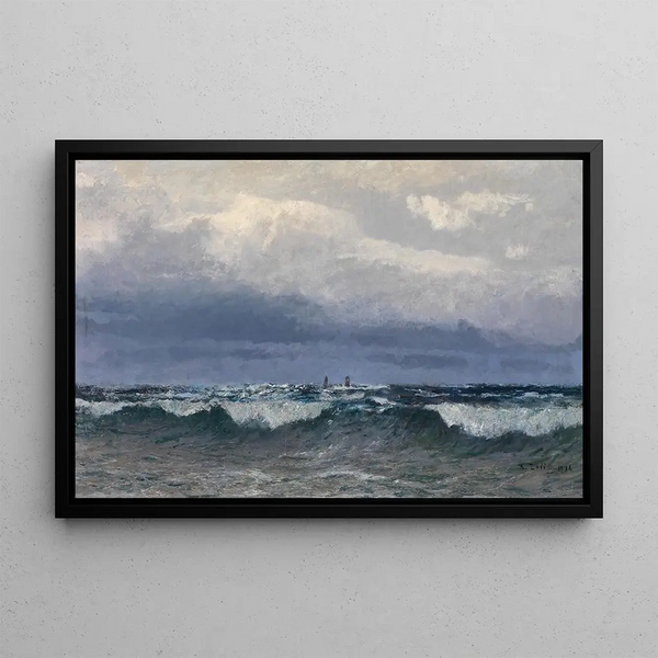 Alfred Zoff - Meeresbrandung mit Segelschiffen.webp