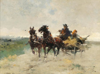 Terug naar huis na de velden - Alfredo Tominz — weergave van het kunstwerk
