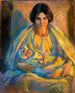 door Lamplight - Alice Pike Barney — weergave van het kunstwerk