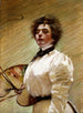 Zelfportret met palet - Alice Pike Barney — weergave van het kunstwerk