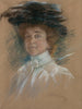 Zelfportret met hoed en sluier - Alice Pike Barney — weergave van het kunstwerk