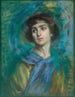 L'écharpe bleue - Alice Pike Barney — weergave van het kunstwerk