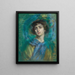 L'écharpe bleue - Alice Pike Barney — ingelijst kunstwerk aan de muur