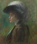 Het hoedje met veren - Alice Pike Barney — weergave van het kunstwerk