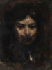 De musketier – Alice Pike Barney — donker portret in olieverf, weergave van het werk