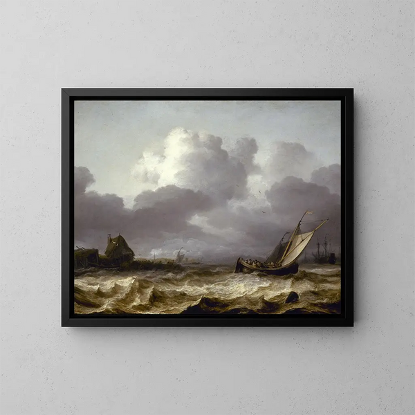 L'orage - Allaert van Everdingen — ingelijst kunstwerk aan de muur