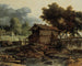 Landschap met houtzagerij - Allaert van Everdingen — weergave van het kunstwerk