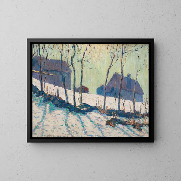 Winterlandschap - Allen Tucker — ingelijst kunstwerk aan de muur