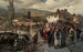Aan de Latijnse brug in Sarajevo, marktscène in Herzegovina - Alois Schönn — weergave van het kunstwerk