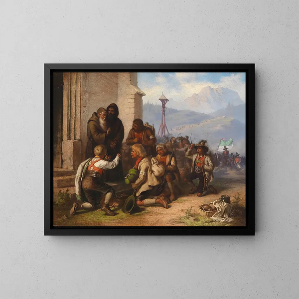 Tiroler pelgrim - Alois Schönn — ingelijst kunstwerk aan de muur