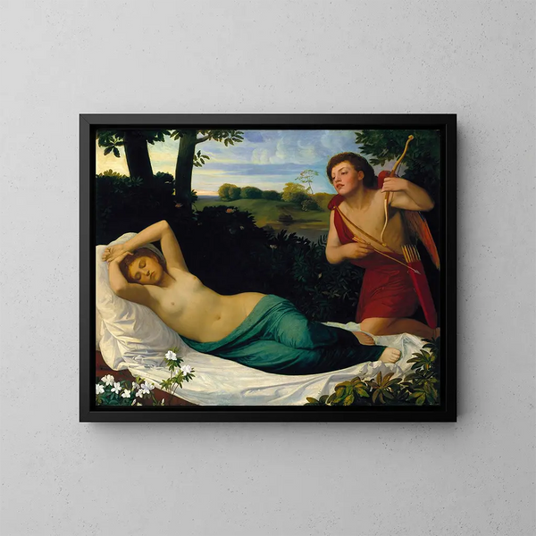 Cupidon en Psyche - Alphonse Legros — ingelijst kunstwerk aan de muur