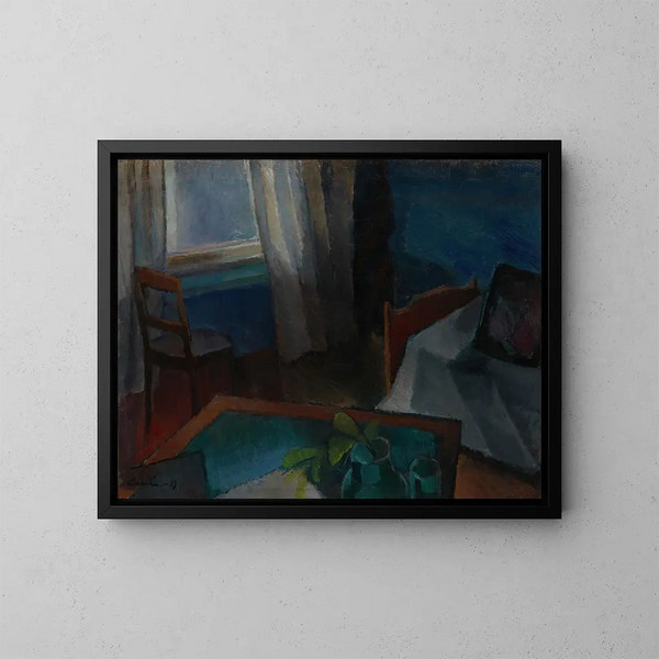 Binnen schilderij - Alvar Cawén — ingelijst kunstwerk aan de muur
