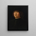 portret van een heer met een zwarte pet en een gedetailleerde zazzera - Alvise Vivarini — ingelijst kunstwerk aan de muur